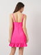 Рожеве плаття з формованим топом на тонких бретелях | 6802320 | фото 3