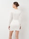 Белое приталенное платье с вырезами по всей длине | 6802325 | фото 3