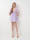 Фиолетовое мини-платье с вырезами и рукавами-фонариками | 6802336 | фото 2