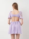 Фиолетовое мини-платье с вырезами и рукавами-фонариками | 6802336 | фото 3