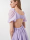 Фіолетова міні-сукня з вирізами та рукавами-ліхтариками | 6802336 | фото 4