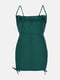 Зелена міні-сукня на тонких бретелях | 6802337 | фото 2
