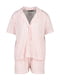 Рожева піжама в смужку: сорочка, шорти | 6802371 | фото 4