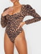 Блузка-боді з довгим рукавом у принт леопард | 6802377 | фото 2