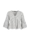 Біла блуза в принт вільного крою | 6802383 | фото 2