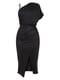 Черное ассиметричное платье с разрезом | 6802399 | фото 3