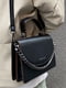 Чорна сумка крос-боді з ланцюжком та ремінцем | 6803609 | фото 4
