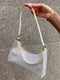 Біла маленька сумка-багет з перлинами | 6803615 | фото 7