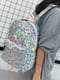 Сріблястий великий голографічний рюкзак | 6803659 | фото 3