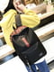 Чорний рюкзак з текстовим принтом | 6803679 | фото 6