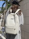 Рюкзак молочного кольору з написом | 6803791 | фото 8