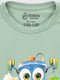 Бавовняна футболка оливкового кольору з принтом | 6802645 | фото 2