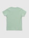 Бавовняна футболка оливкового кольору з принтом | 6802645 | фото 5
