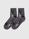 Шкарпетки темно-сірі в принт | 6802826 | фото 2