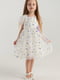 Сукня святкова біла в принт | 6802906 | фото 2