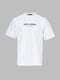 Біла трикотажна футболка з принтом | 6803253