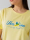 Жовта трикотажна футболка з принтом | 6803257 | фото 3