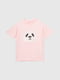 Трикотажна рожева футболка з принтом | 6803315