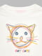Трикотажна футболка молочного кольору з принтом | 6803330 | фото 2