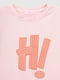 Трикотажна рожева футболка з принтом | 6803331 | фото 2