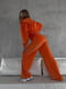 Велюровий помаранчевий костюм-трійка: топ-бандо, толстовка та штани | 6803833 | фото 3