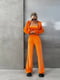 Велюровий помаранчевий костюм-трійка: топ-бандо, толстовка та штани | 6803837