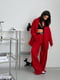 Червоний оверсайз костюм: жакет без підкладки та штани-палаццо | 6803839 | фото 2