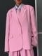 Рожевий оверсайз костюм: жакет без підкладки та штани-палаццо | 6803840 | фото 3