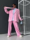 Рожевий оверсайз костюм: жакет без підкладки та штани-палаццо | 6803840 | фото 4