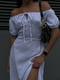 Біла сукня-міді з розрізом і ефектним бюстом | 6803883 | фото 2