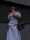 Біла сукня-міді з розрізом і ефектним бюстом | 6803883 | фото 3