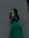 Зелена сукня-міді з розрізом і ефектним бюстом | 6803884 | фото 4