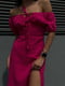 Малинова сукня-міді з розрізом і ефектним бюстом | 6803885 | фото 2