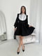 Чорна розкльошена сукня з білою кокеткою на ліфі | 6803890 | фото 5