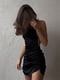Чорна шовкова міні-сукня з відкритою спинкою | 6803894 | фото 2