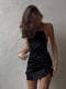 Чорна шовкова міні-сукня з відкритою спинкою | 6803894 | фото 3
