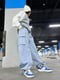 Блакитні штани-карго вільного фасону | 6803920 | фото 2