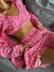 Рожевий костюм-трійка в квітковий принт: топ, сорочка та шорти | 6803971 | фото 5