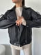 Чорна куртка із еко-шкіри на підкладці | 6803979 | фото 5