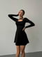 Чорна розкльошена сукня з оригінальним ліфом | 6804009 | фото 2