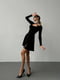 Чорна розкльошена сукня з оригінальним ліфом | 6804009 | фото 3