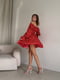 Червона сукня А-силуету в квітковий принт з відкритими плечима | 6804011 | фото 3