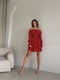 Червона сукня А-силуету в квітковий принт з відкритими плечима | 6804011 | фото 4