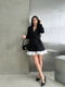Чорна розкльошена сукня-жакет з білою оборкою | 6804013 | фото 5
