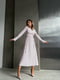 Біла принтована сукня-міді А-силуету зі шнурівками по бокам | 6804014 | фото 2