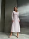 Біла принтована сукня-міді А-силуету зі шнурівками по бокам | 6804014 | фото 3