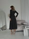 Чорна принтована сукня-міді А-силуету зі шнурівками по бокам | 6804015 | фото 4