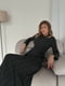 Чорна принтована сукня-міді А-силуету зі шнурівками по бокам | 6804015 | фото 6