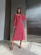 Червона розкльошена сукня-міді з квітковим принтом та розрізом | 6804020 | фото 5