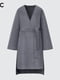Пальто серого цвета на запах с объемными широкими рукавами. | 6729727 | фото 20